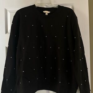 H&M Black Sweatshirt with Decorative Accents